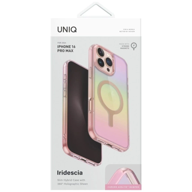 Etui do iPhone 16 Pro Max UNIQ Iridescia MagClick Różowy