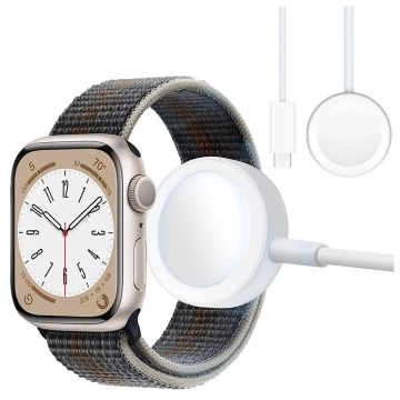 Alogy magnetický QI indukčný nabíjací kábel pre Apple Watch USB-C typ C 100cm 1M biely