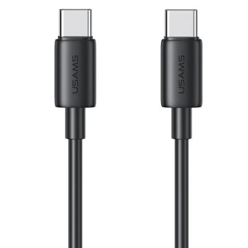 USAMS USB-C-zu-USB-C-Kabel, 60 W, 1 m, Schnellladefunktion, YD-Serie, schwarz/schwarz SJ711USB01 (US-SJ711)