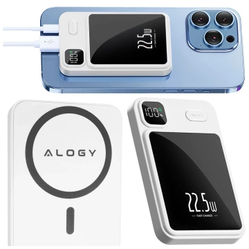 PowerBank Alogy MagCharge 22.5W PD20W PowerDelivery Fast Charging 10000mAh Wireless for MagSafe White