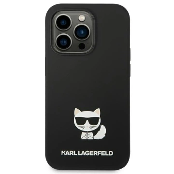 Karl Lagerfeld KLHCP14LSLCTBK ochranné pouzdro na telefon Apple iPhone 14 Pro 6.1" hardcase černo/černé silikonové tělo Choupette
