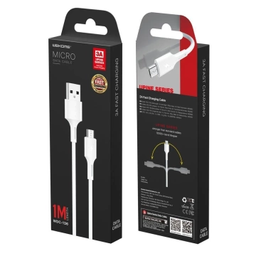 WK Design YouPin cable USB - micro USB 3A 1m white (WDC-136m)
