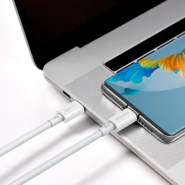 Baseus Superior kabel USB Type C - USB Type C kabel rychlé nabíjení Quick Charge / Power Delivery / FCP 100W 5A 20V 2m bílá (CATYS-C02)