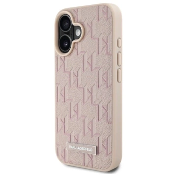 Karl Lagerfeld iPhone 16 6.1" Case Pink Magsafe Hardcase Hot Stamp