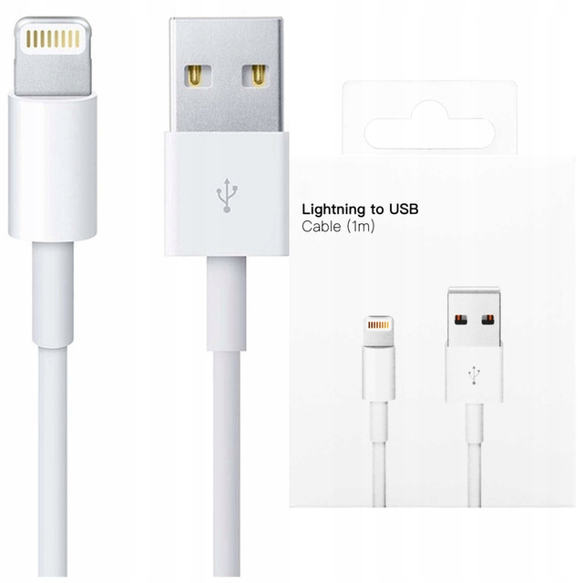 Kábel 1m Lightning do USB-A USB do Apple iPhone, iPad, iPod BOX Biały