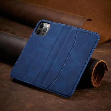 Magnet Fancy Case case for iPhone 12 Pro Max cover wallet for cards stand blue