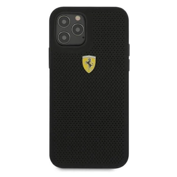 Etui na telefon Ferrari iPhone 12/12 Pro 6,1" czarny/black hardcase On Track Perforated