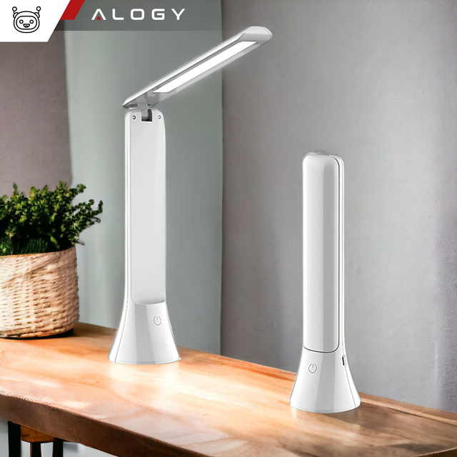 2v1 LED stolová nočná lampa Svietidlo Bezdrôtová dotyková lampa 3 režimy nastavenia svetla v bielej farbe