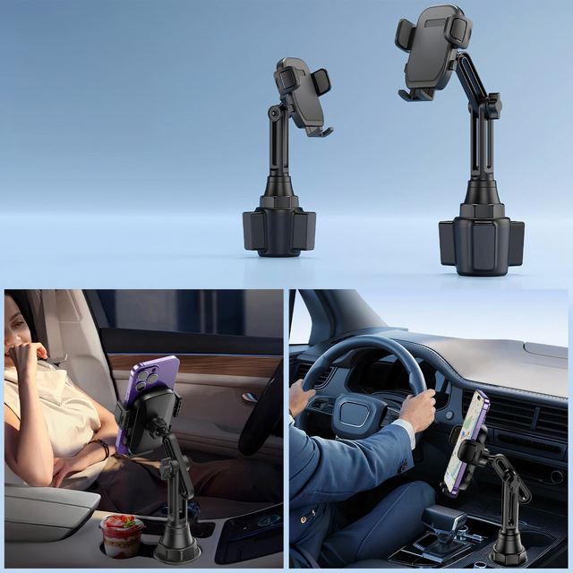 Автомобільний тримач Підстаканник в автомобіль універсальний для телефону замість чашки Чорний