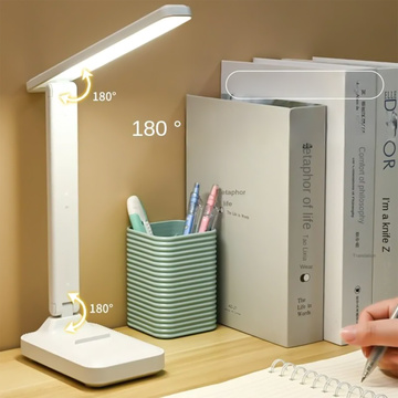 Stolní LED noční světlo Stolní lampa na čtení Dotykově nastavitelné 3 režimy Bezdrátový kabel USB Bílý