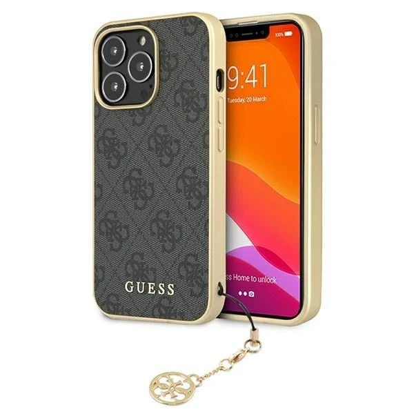 Etui Guess GUHCP13XGF4GGR do Apple iPhone 13 Pro Max 6,7" szary/grey hardcase 4G Charms Collection
