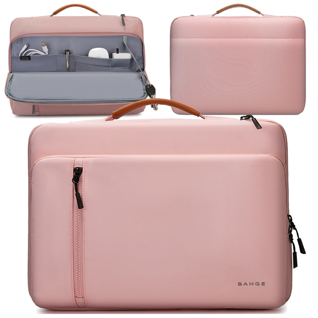 Bange wasserdichte Laptoptasche für Laptops bis 15,6 Zoll – geräumig und komfortabel, robust und atmungsaktiv, ideal für Stadt und Reisen, Büro und Flug, Unisex – Pink