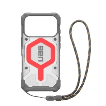 Etui do iPhone 17 Pro UAG Pathfinder Clear MagSafe Bundle Szaro-Czerwone