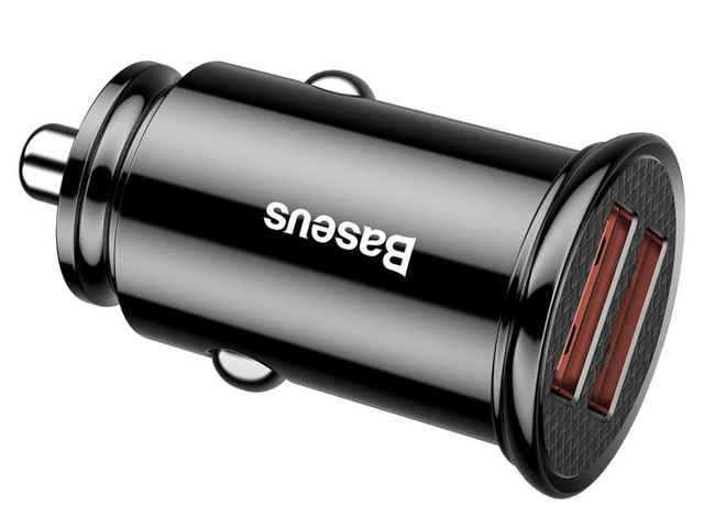 Автомобільний зарядний пристрій Baseus Dual Quick QC 3.0 2x USB 30W чорний