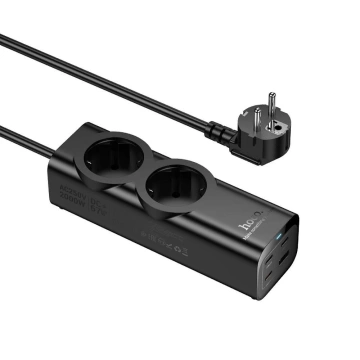 Подовжувач зарядного пристрою Hoco NS10 2 м 67 Вт 2x230 В USB-C 3x USB-A Чорний