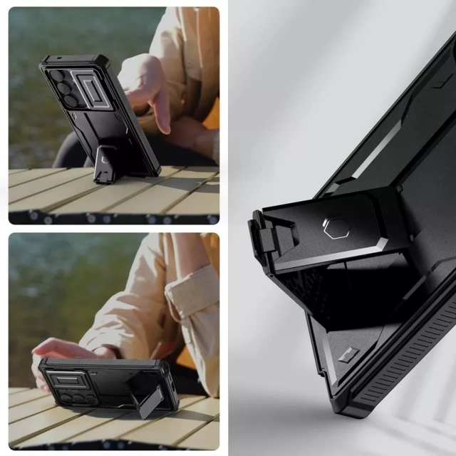 Ochranné puzdro Tech-Protect Kevlar Cam pre Samsung Galaxy S25 Ultra, čierne