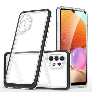 Прозорий чохол 3в1 для Samsung Galaxy A72 4G Frame Gel Cover Black