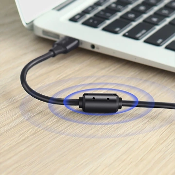 UGREEN 5-kolíkový pozlátený USB – mini USB kábel 0,5 m čierny (US132)