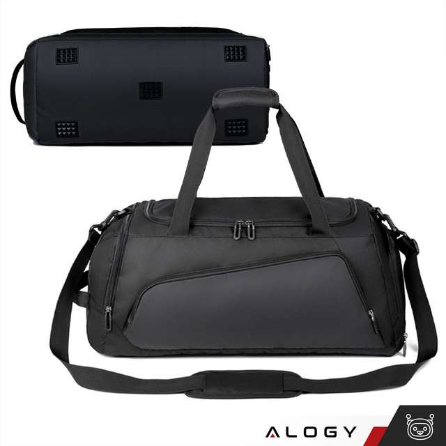 Pánská dámská sportovní taška na rameno na trénink do tělocvičny, cestovní taška z termolátky, objem 40l Alogy Black