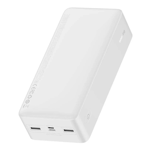 Baseus Bipow 30000mAh Powerbank, 2xUSB, USB-C, 15W (white)