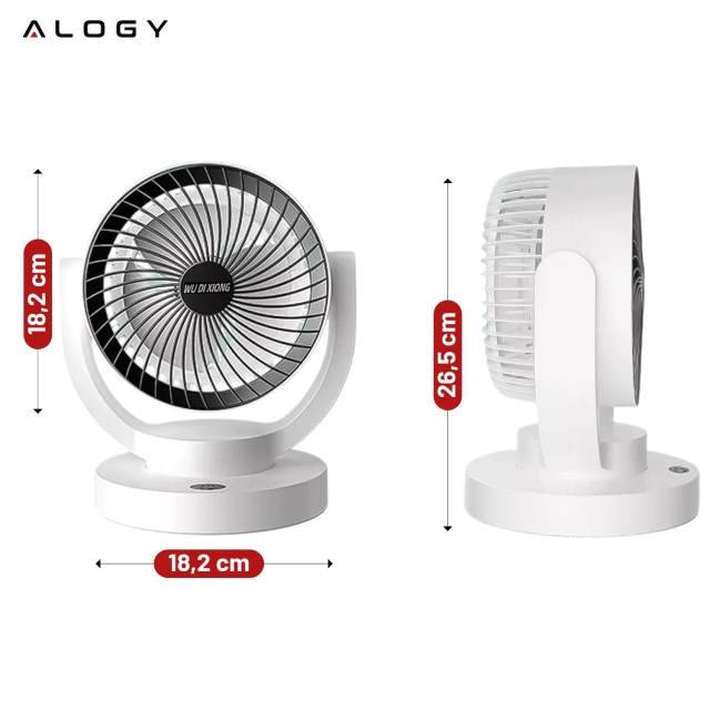 Kleiner Ventilator, Mini-Tischventilator, tragbar, kabellos, leise, Weiß