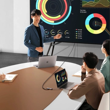 Адаптер Ugreen CM498 USB-C HDMI VGA RJ45 USB-A SD PD 100W Hub 9-в-1 сірий