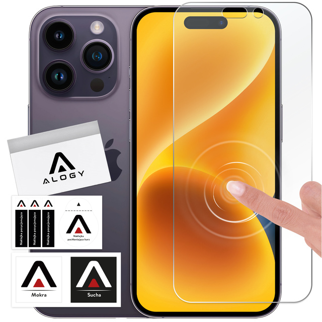 Hybridní sklo pro displej Apple iPhone 14 Pro Alogy Flexi Glass 9H Case Friendly flat screen