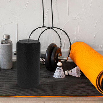 Exercise Massager Smooth Roller Yoga Muscle Roller 28.5x15cm Fit Fizjo Black