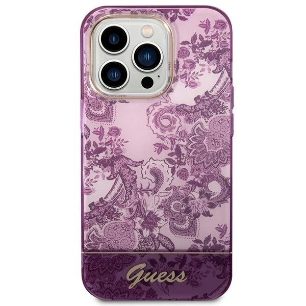 Etui Guess GUHCP14XHGPLHF für Apple iPhone 14 Pro Max 6,7" fuksja/fuschia Hardcase Porcelain Collection
