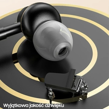 USAMS Stereo sluchátka EP-43 kovová USB-C černá/černá HSEP4301