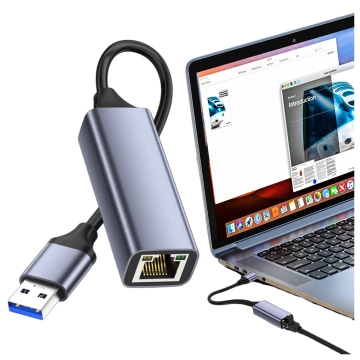 Adaptér USB na Ethernet Alogy LAN RJ45 GIGABIT 1000 MBPS síťová karta černá