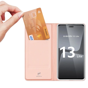 Dux Ducis Skin Pro Hülle für Xiaomi 13 Lite Flip Card Wallet Stand Pink