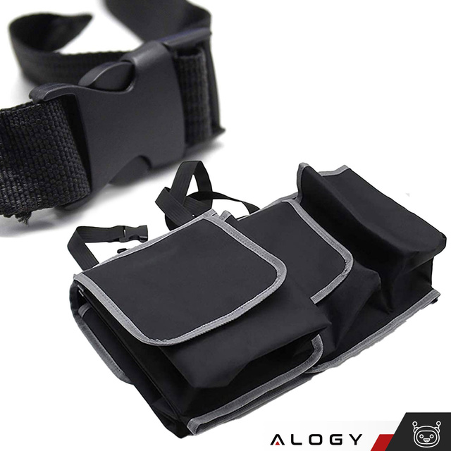 Car organizer Bag for the trunk of a car, large trunk for a seat with Velcro, Alogy Black