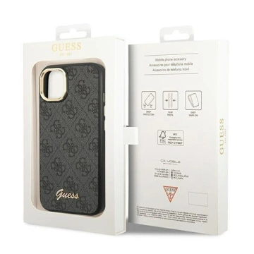 Etui Guess GUHCP14MHG4SHK pre Apple iPhone 14 Plus 6,7" čierny/čierny pevný obal 4G Vintage Gold Logo