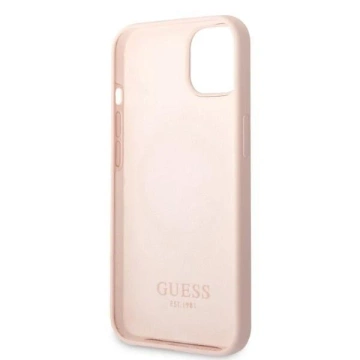Etui Guess GUHMP13MSBPLP pro Apple iPhone 13 6,1" różowy/růžové pevné pouzdro Silikonová deska s logem MagSafe