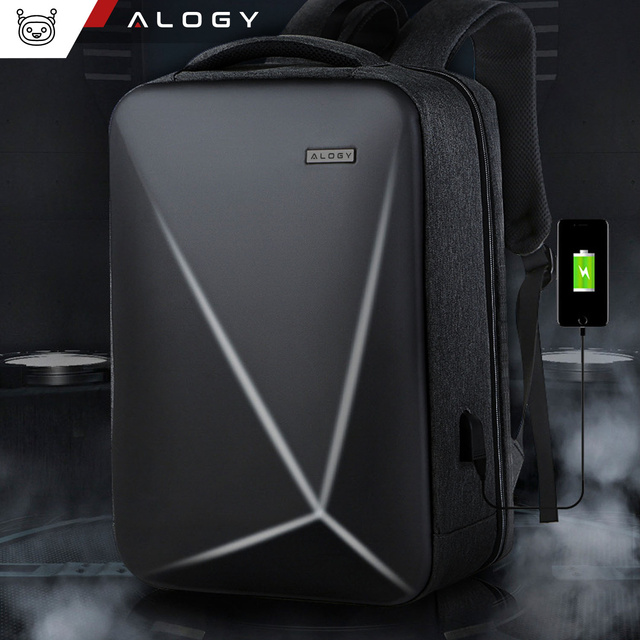 Alogy Urban Safe anti-theft backpack for 15.6" laptop with USB port large waterproof Unisex Black
