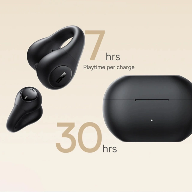 Słuchawki Baseus Bass 15 Clip OWS + Kabel USB-C 30cm Czarne