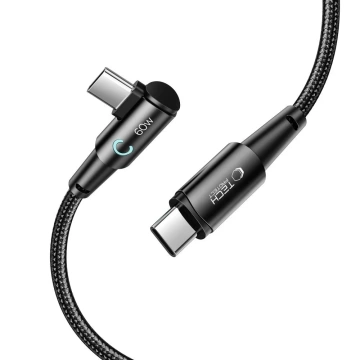 Úhlový kabel USB Typ C - USB Typ C UltraBoost "L" 60W/6A 200 cm Šedý