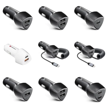 FORCELL F-ENERGY Carbon CC50-2C Autoladegerät 2 x Typ C PD 3A 40W