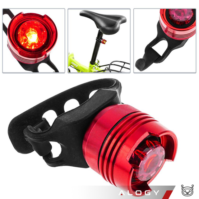 Bicycle rear light for the rear of the bike LED lighting rear light red aluminum waterproof IPX4 50lm Alogy