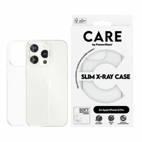 iPhone 15 Pro CARE by PanzerGlass Slim X-Ray Case 6.1" Transparent
