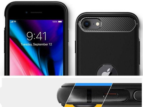 Etui Spigen Rugged Armor pre Apple iPhone SE 2022 / 2020 Matte Black