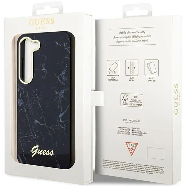 Чохол Etui Guess GUHCS23MPCUMAK для Samsung Galaxy S23 Plus S916 чорний/чорний Мармур