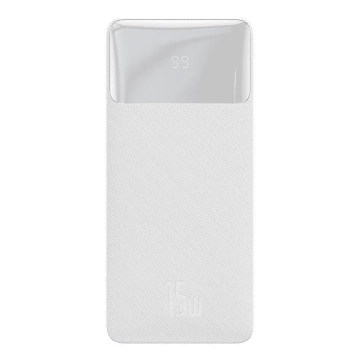 Baseus Bipow 30000mAh Powerbank, 2xUSB, USB-C, 15W (білий)