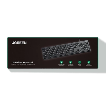 Ugreen KU004 90875 Kabelová klávesnice 1,5 m pro Windows / MacOS - Černá