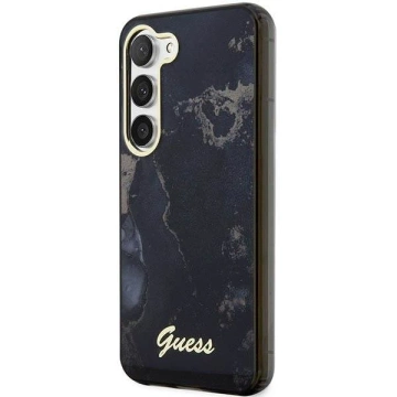 Etui Guess GUHCS23MHTMRSK do Samsung Galaxy S23  Plus S916 czarny/black hardcase Golden Marble Collection