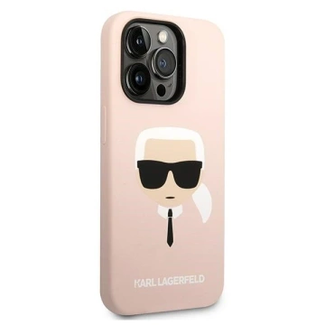 Etui Karl Lagerfeld KLHMP14XSLKHLP für iPhone 14 Pro Max 6,7" Hardcasek Silikon Karl`s Head Magsafe jasnoróżowy/light pin
