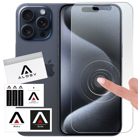 Hybrid glass for Apple iPhone 15 Pro Max for Alogy Flexi Glass 9H flat screen