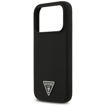 Etui do iPhone 17 Pro Guess Silicone Triangle Logo MagSafe Black
