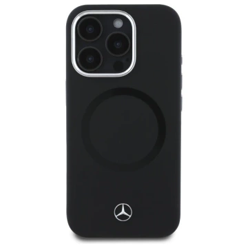 Чохол Mercedes для iPhone 16 Pro Max 6.9" Hardcase Silicone Tonal Logo MagSafe Black